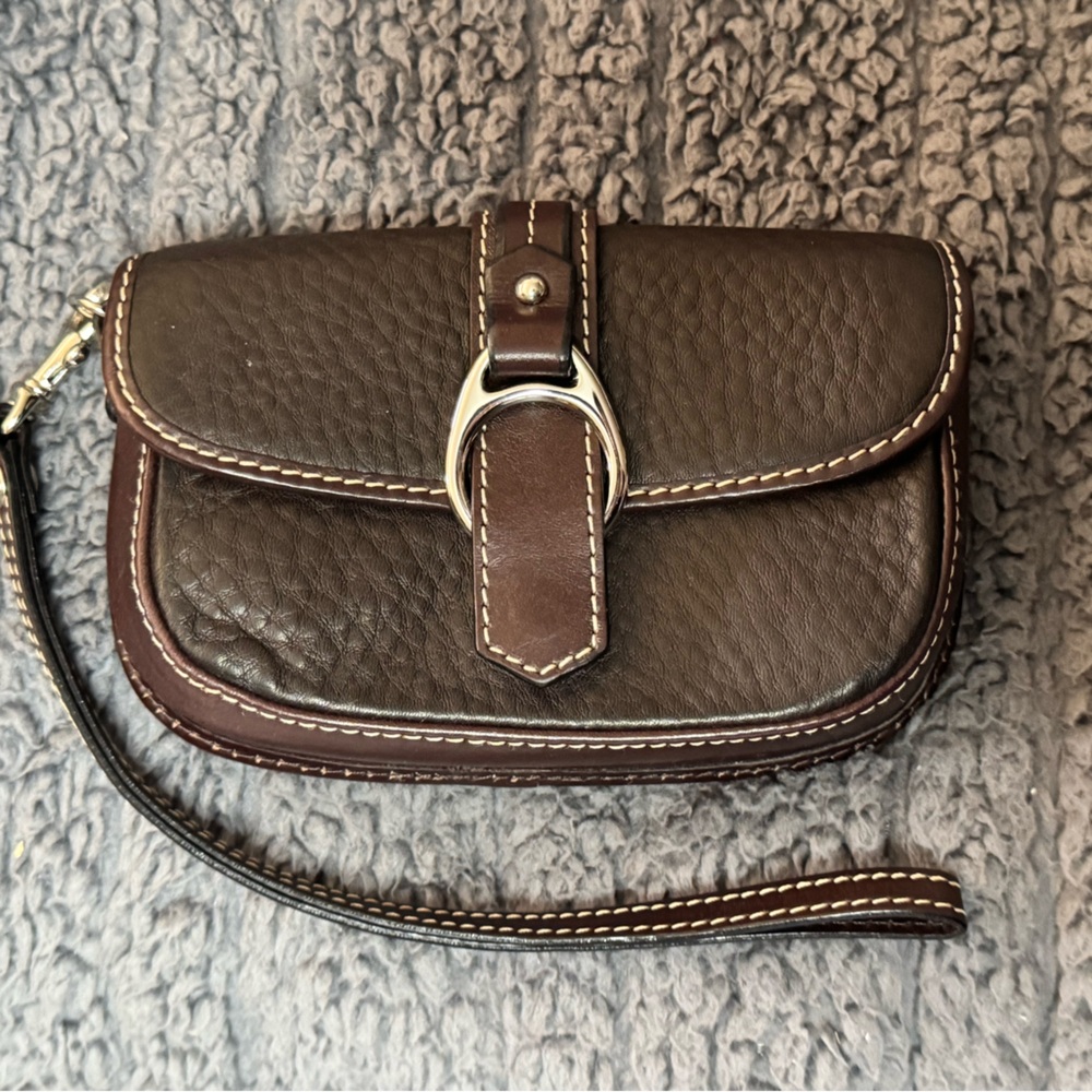 Brown Leather Wristlet